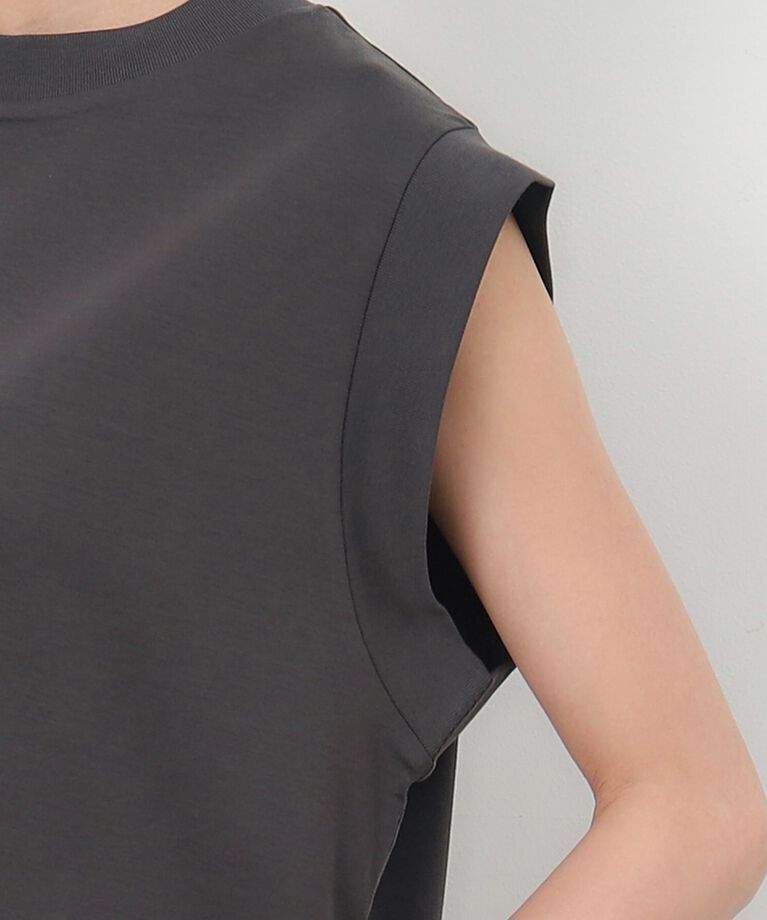OPAQUE.CLIP「UV リラクシーノースリーブ／シルキースーピマ【接触冷感/洗濯機洗い可】」|Tシャツ・カットソー|