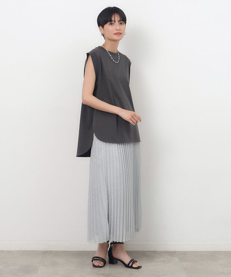 OPAQUE.CLIP「UV リラクシーノースリーブ／シルキースーピマ【接触冷感/洗濯機洗い可】」|Tシャツ・カットソー|