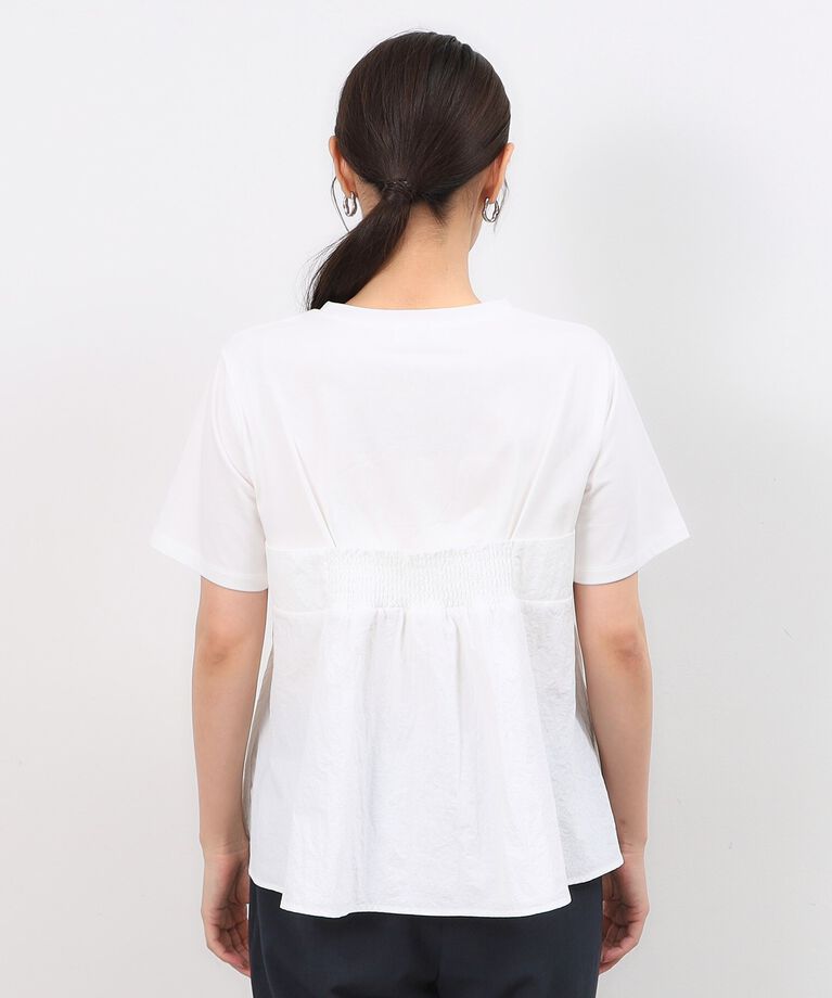 OPAQUE.CLIP「リボンビスチェドッキングカットソー【洗濯機洗い可】」|Tシャツ・カットソー|