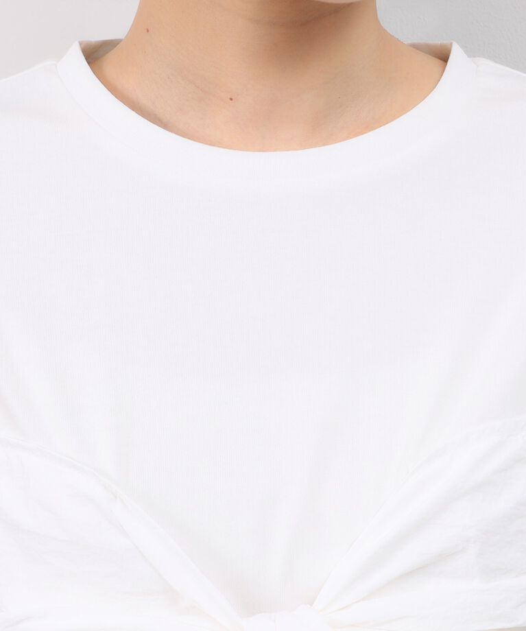 OPAQUE.CLIP「リボンビスチェドッキングカットソー【洗濯機洗い可】」|Tシャツ・カットソー|