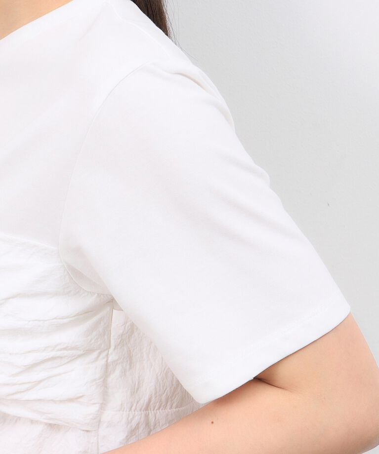 OPAQUE.CLIP「リボンビスチェドッキングカットソー【洗濯機洗い可】」|Tシャツ・カットソー|