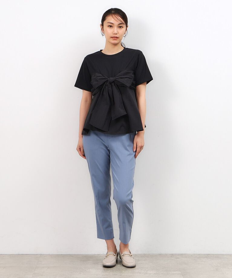 OPAQUE.CLIP「リボンビスチェドッキングカットソー【洗濯機洗い可】」|Tシャツ・カットソー|