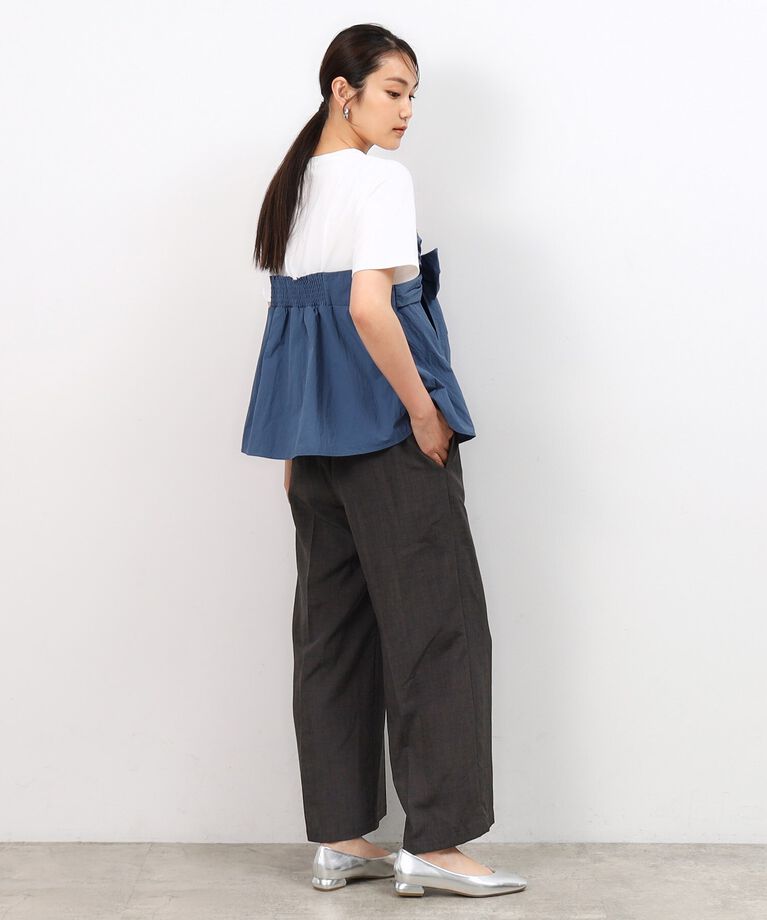 OPAQUE.CLIP「リボンビスチェドッキングカットソー【洗濯機洗い可】」|Tシャツ・カットソー|