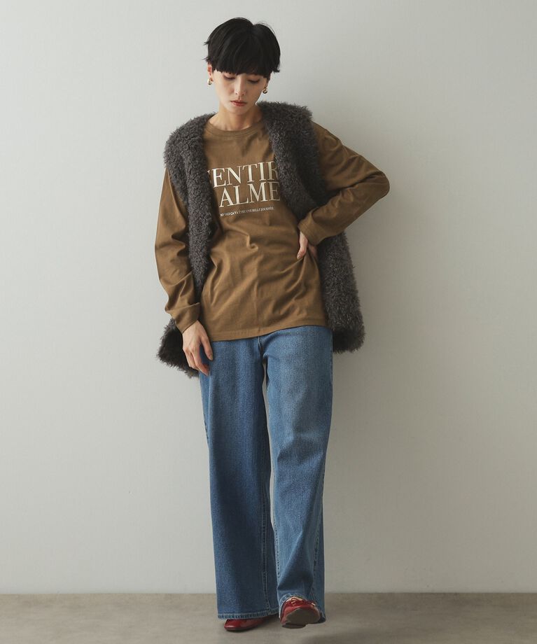 OPAQUE.CLIP「箔ロゴプリント ロングTシャツ【洗濯機洗い可】」|Tシャツ・カットソー|