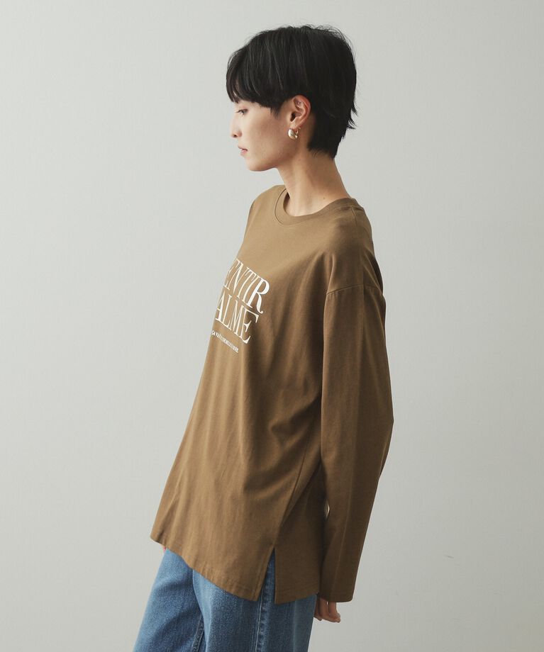 OPAQUE.CLIP「箔ロゴプリント ロングTシャツ【洗濯機洗い可】」|Tシャツ・カットソー|