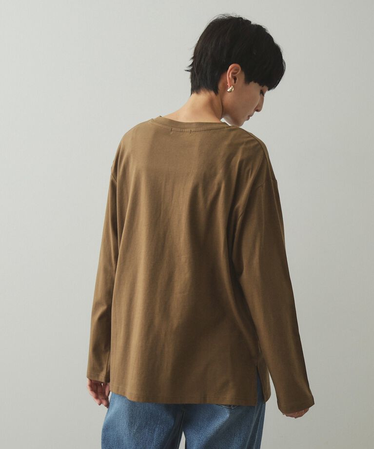 OPAQUE.CLIP「箔ロゴプリント ロングTシャツ【洗濯機洗い可】」|Tシャツ・カットソー|