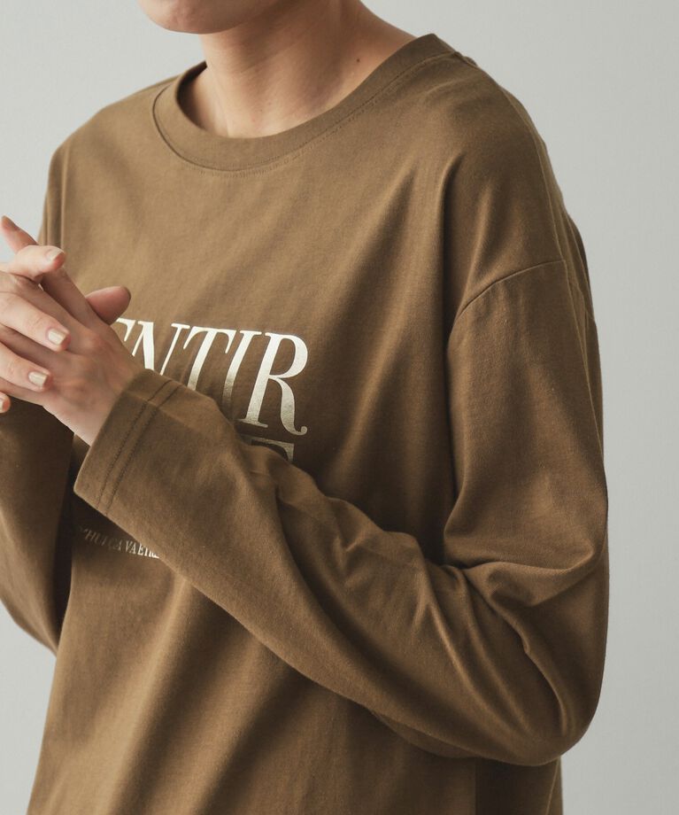 OPAQUE.CLIP「箔ロゴプリント ロングTシャツ【洗濯機洗い可】」|Tシャツ・カットソー|