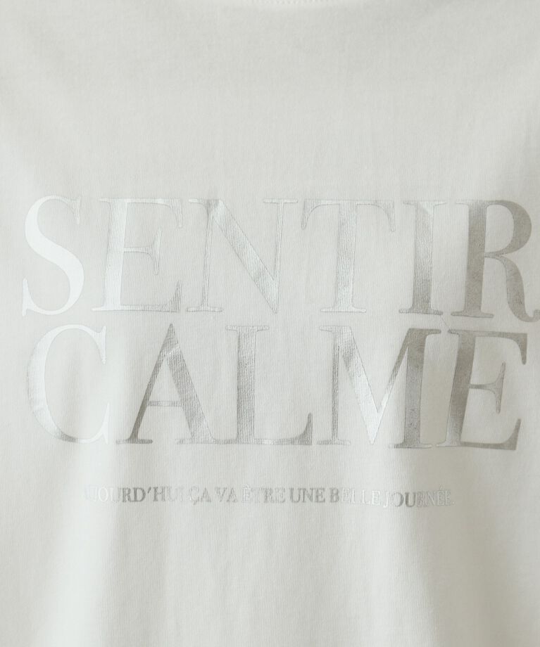 OPAQUE.CLIP「箔ロゴプリント ロングTシャツ【洗濯機洗い可】」|Tシャツ・カットソー|