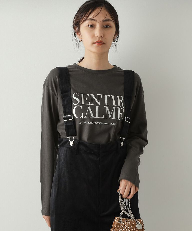 OPAQUE.CLIP「箔ロゴプリント ロングTシャツ【洗濯機洗い可】」|Tシャツ・カットソー|