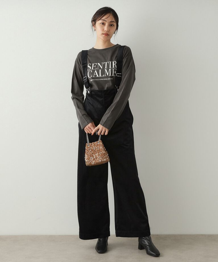 OPAQUE.CLIP「箔ロゴプリント ロングTシャツ【洗濯機洗い可】」|Tシャツ・カットソー|