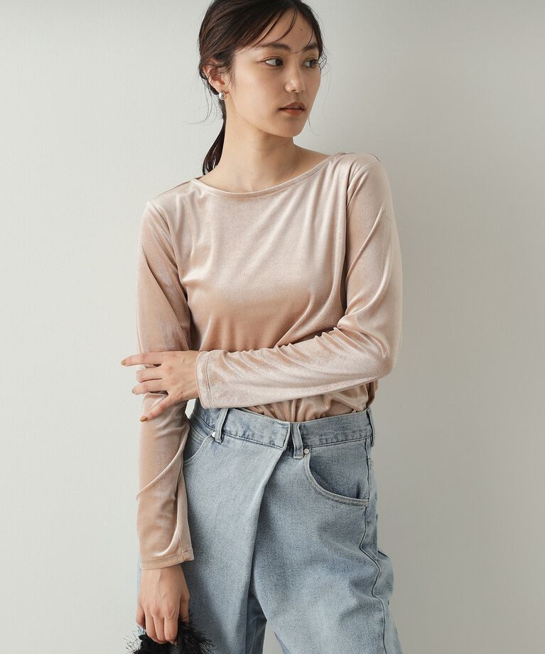OPAQUE.CLIP「《CanCam掲載》ベロアトップス【洗濯機洗い可】」|Tシャツ・カットソー|