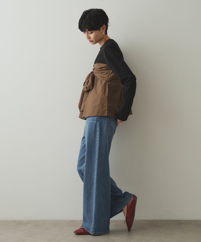 OPAQUE.CLIP「リボンビスチェ ドッキングカットソー【洗濯機洗い可】」|Tシャツ・カットソー|