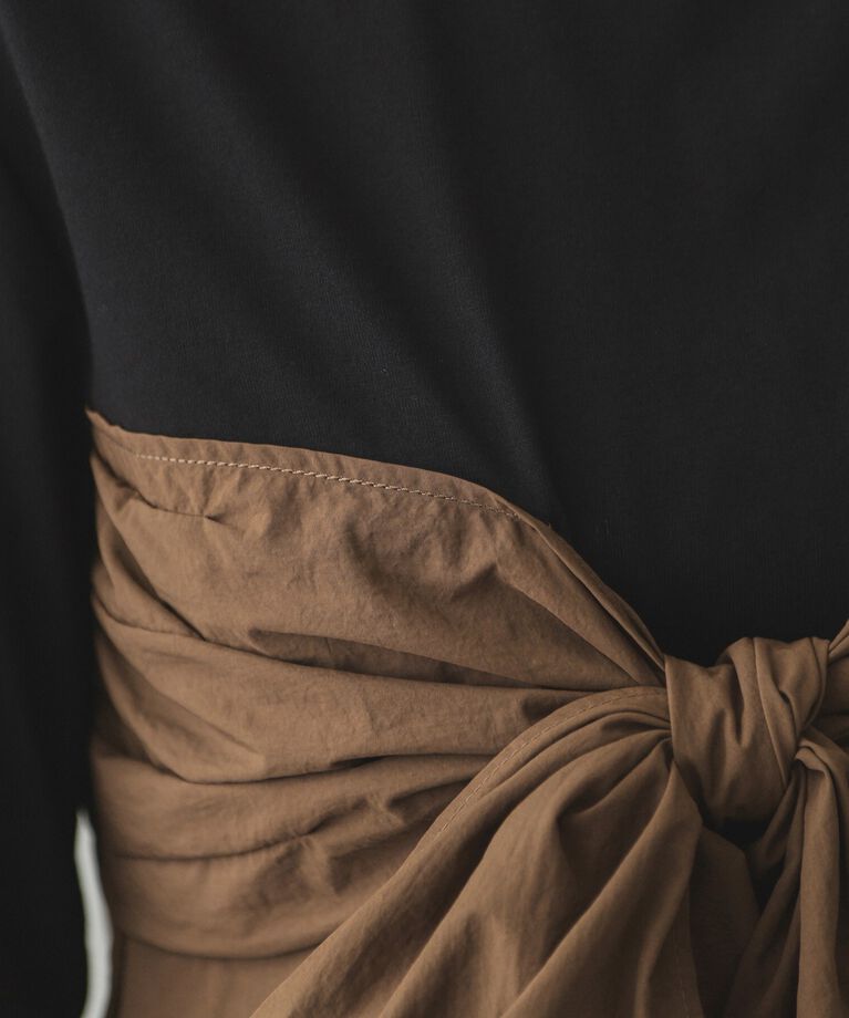 OPAQUE.CLIP「リボンビスチェ ドッキングカットソー【洗濯機洗い可】」|Tシャツ・カットソー|