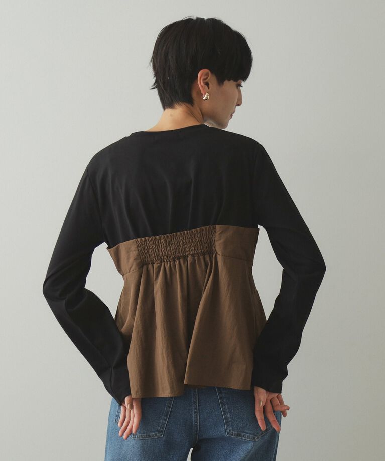 OPAQUE.CLIP「リボンビスチェ ドッキングカットソー【洗濯機洗い可】」|Tシャツ・カットソー|