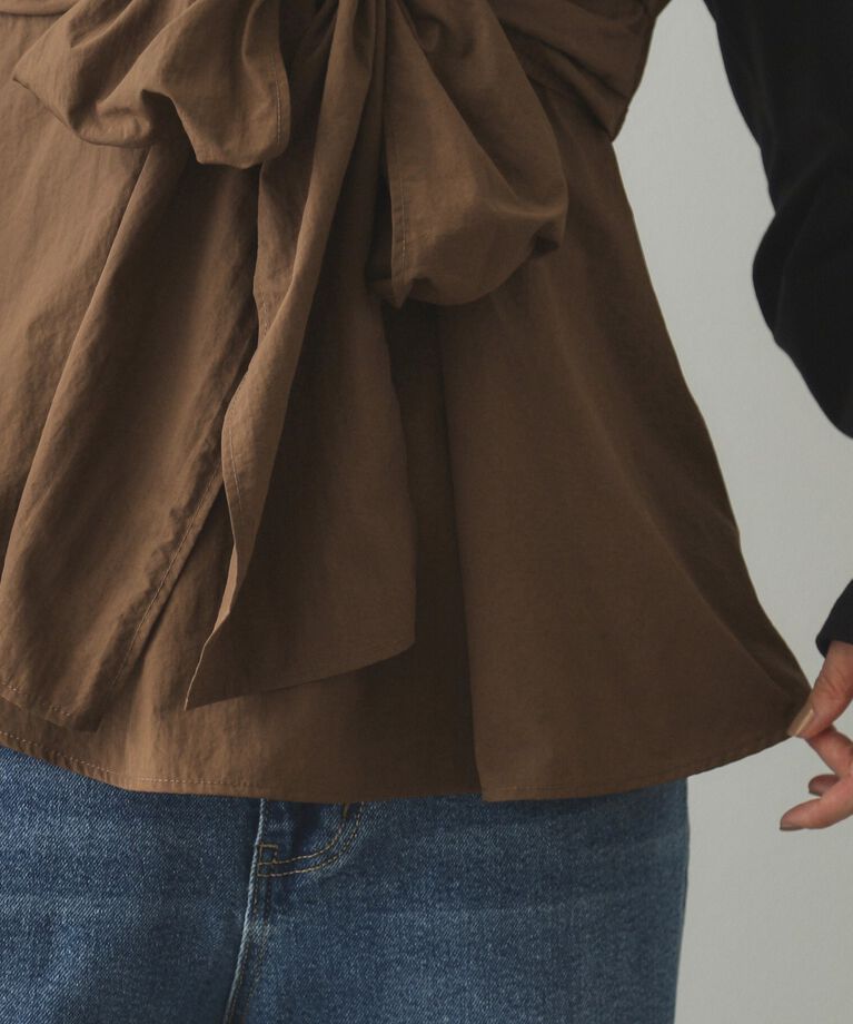 OPAQUE.CLIP「リボンビスチェ ドッキングカットソー【洗濯機洗い可】」|Tシャツ・カットソー|