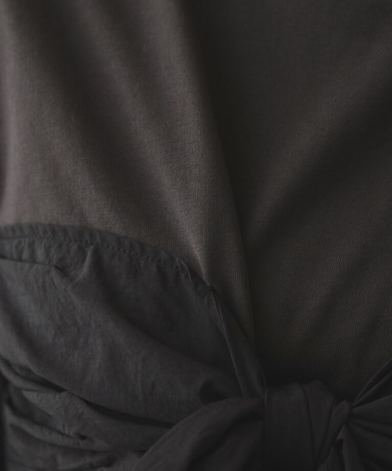 OPAQUE.CLIP「リボンビスチェ ドッキングカットソー【洗濯機洗い可】」|Tシャツ・カットソー|