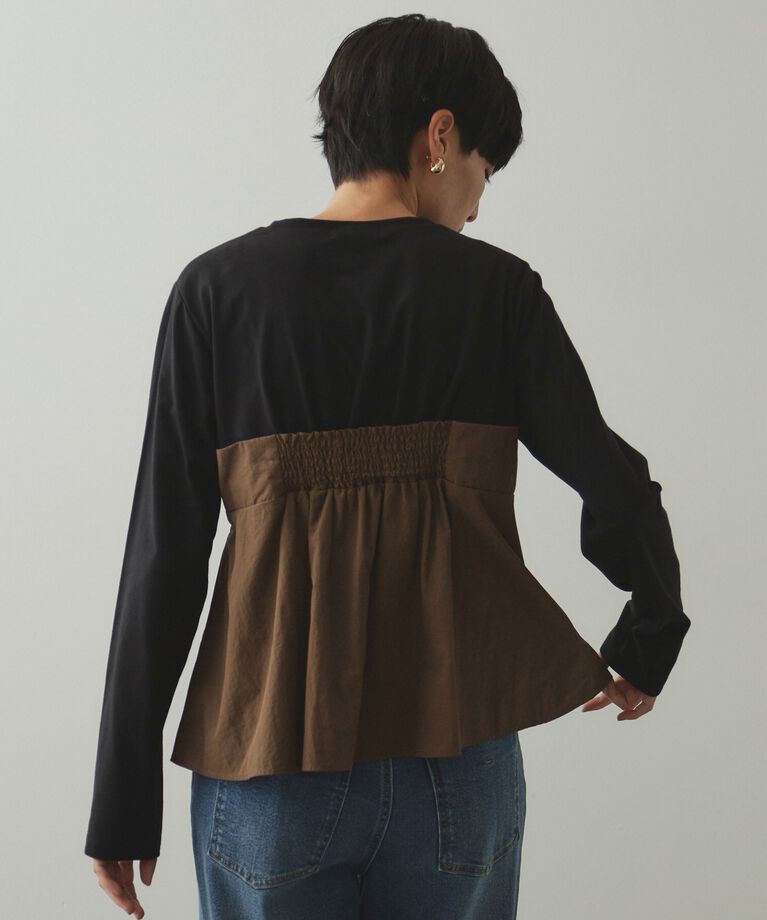 OPAQUE.CLIP「リボンビスチェ ドッキングカットソー【洗濯機洗い可】」|Tシャツ・カットソー|