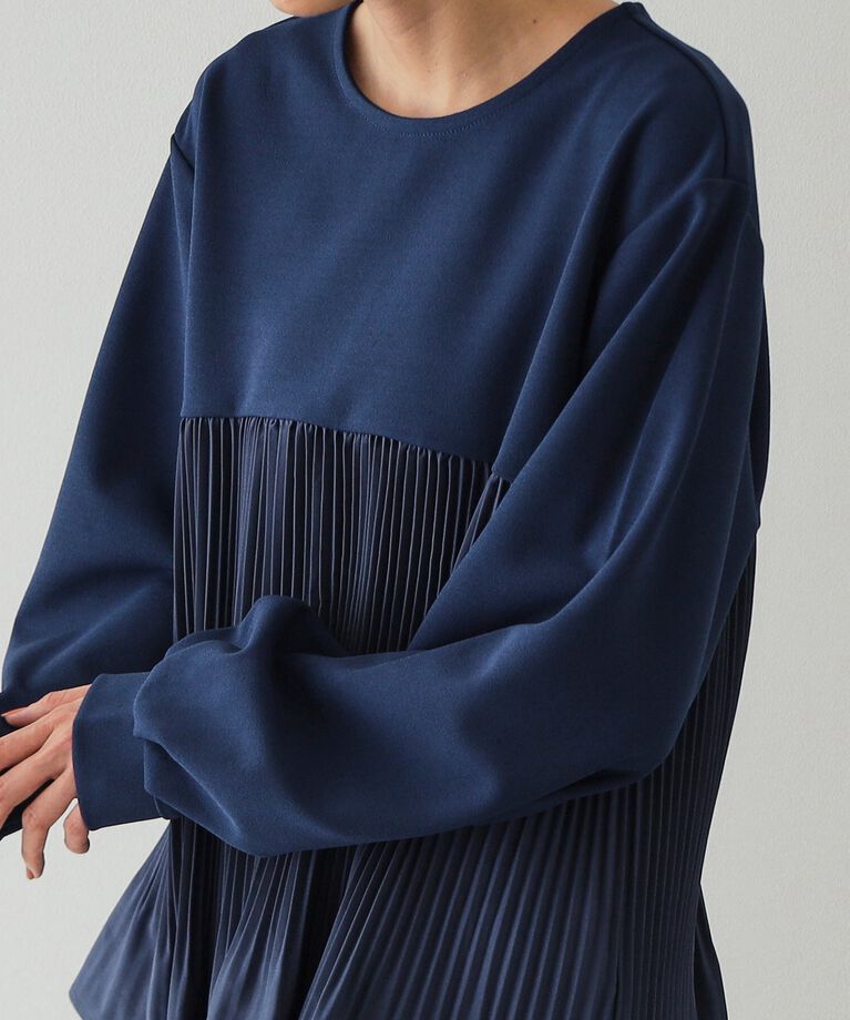 OPAQUE.CLIP「ブリーツドッキング デザイントップス【洗濯機洗い可】」|Tシャツ・カットソー|
