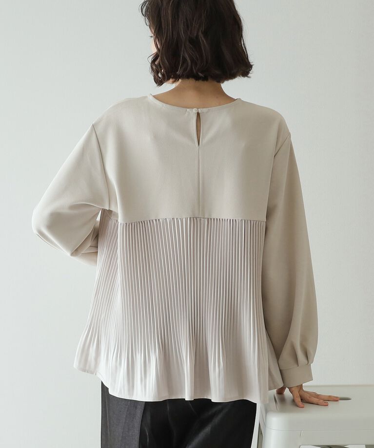 OPAQUE.CLIP「ブリーツドッキング デザイントップス【洗濯機洗い可】」|Tシャツ・カットソー|