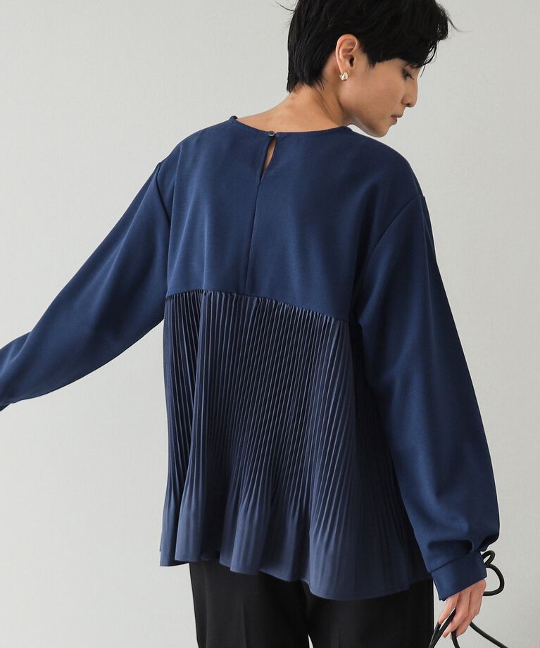 OPAQUE.CLIP「ブリーツドッキング デザイントップス【洗濯機洗い可】」|Tシャツ・カットソー|