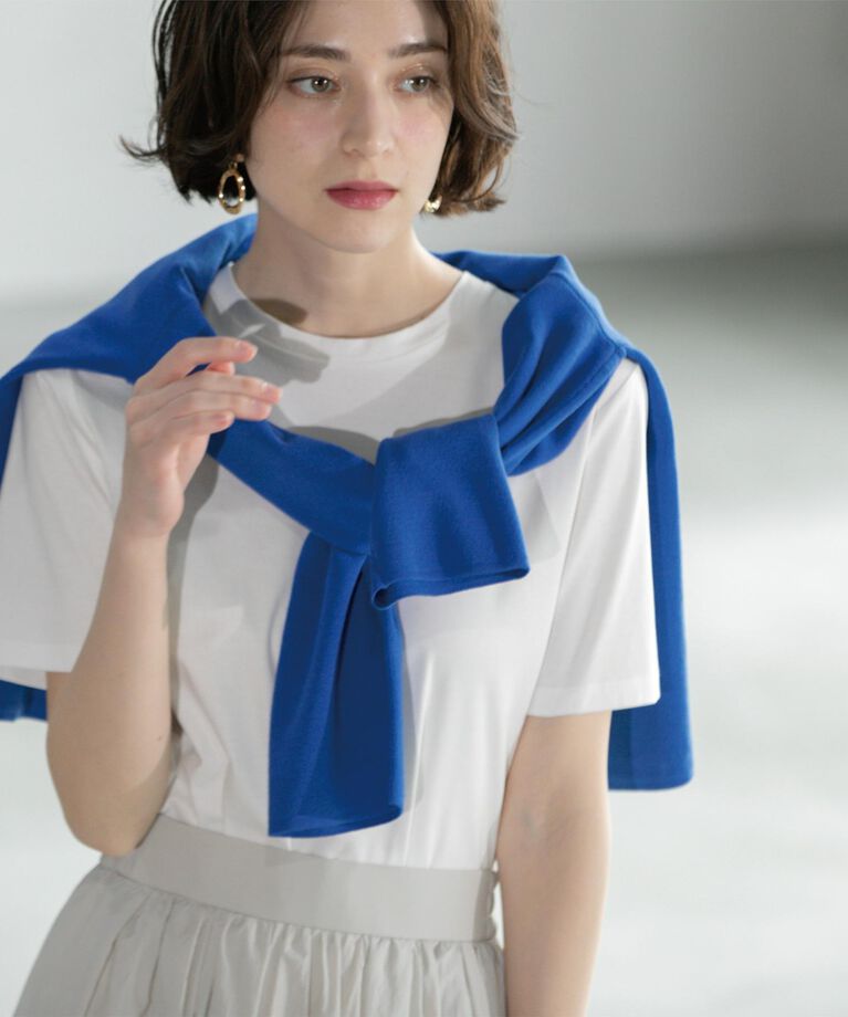 OPAQUE.CLIP「《5color/SS-LLsize》UV ベーシックTシャツ【接触冷感/洗濯機洗い可】」|Tシャツ・カットソー|ホワイト(001)