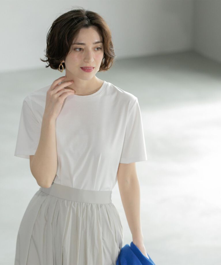 OPAQUE.CLIP「《5color/SS-LLsize》UV ベーシックTシャツ【接触冷感/洗濯機洗い可】」|Tシャツ・カットソー|