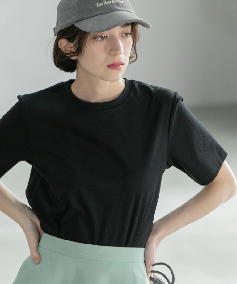 OPAQUE.CLIP「《5color/SS-LLsize》UV ベーシックTシャツ【接触冷感/洗濯機洗い可】」|Tシャツ・カットソー|ブラック(019)