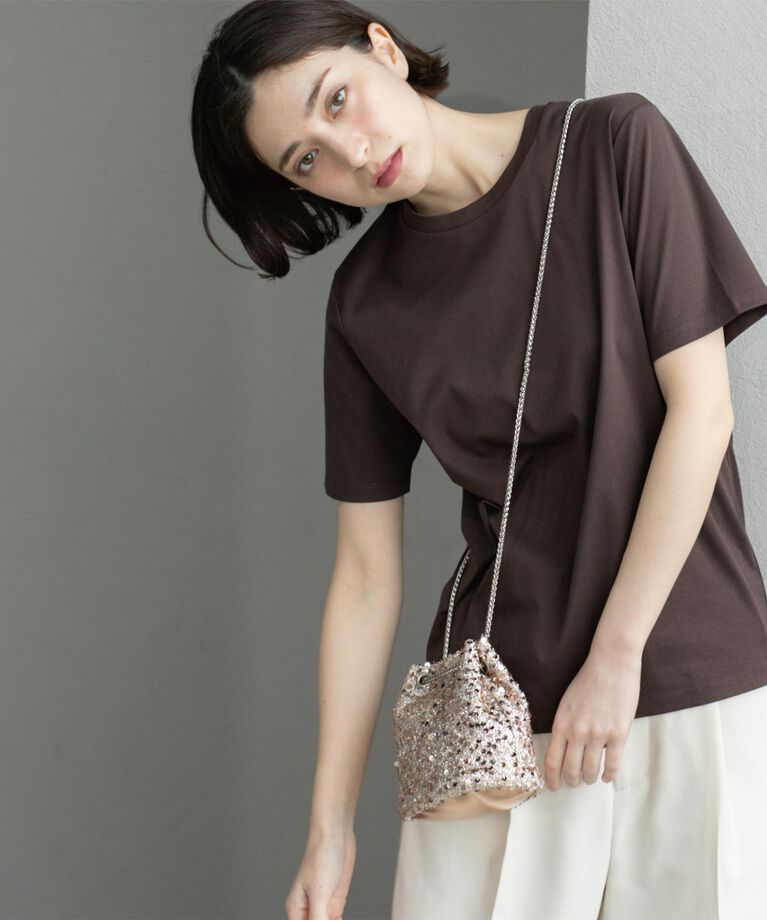 OPAQUE.CLIP「《5color/SS-LLsize》UV ベーシックTシャツ【接触冷感/洗濯機洗い可】」|Tシャツ・カットソー|ブラウン(044)