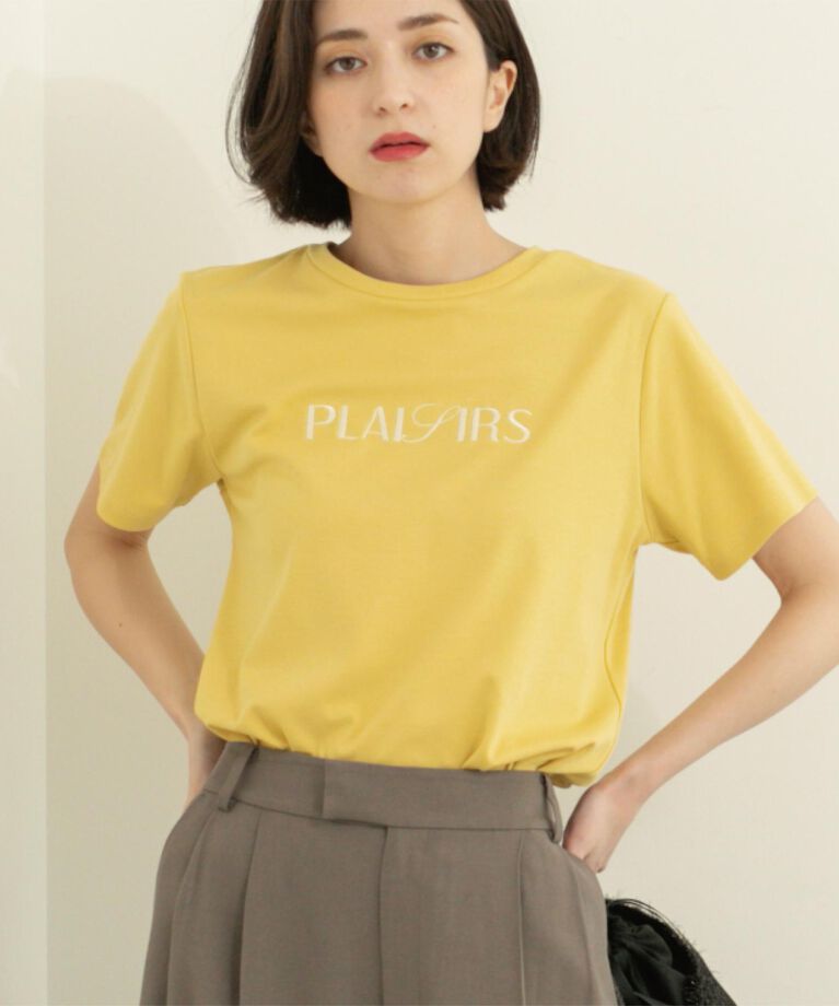 OPAQUE.CLIP「刺繍＆スパンコールロゴTシャツ【洗濯機洗い可】」|Tシャツ・カットソー|