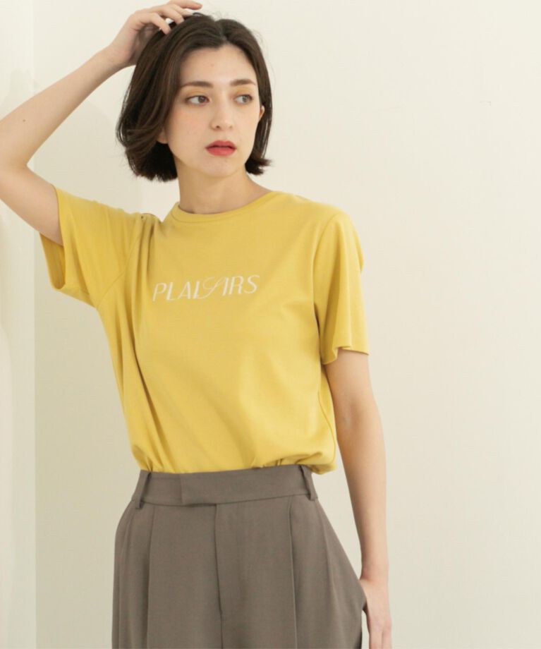 OPAQUE.CLIP「刺繍＆スパンコールロゴTシャツ【洗濯機洗い可】」|Tシャツ・カットソー|