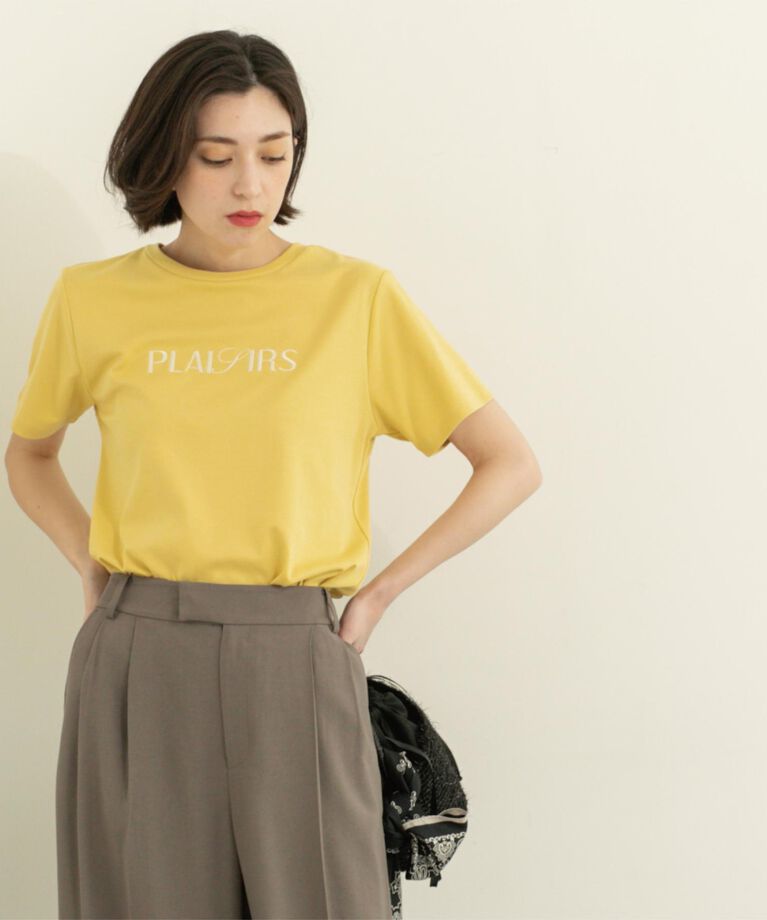 OPAQUE.CLIP「刺繍＆スパンコールロゴTシャツ【洗濯機洗い可】」|Tシャツ・カットソー|