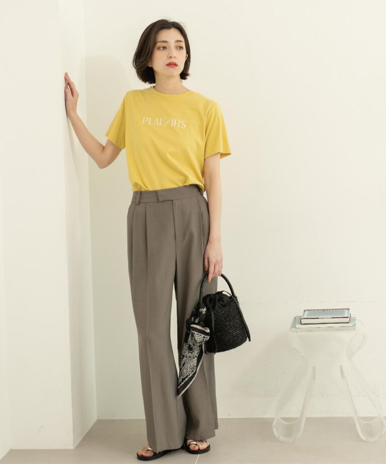 OPAQUE.CLIP「刺繍＆スパンコールロゴTシャツ【洗濯機洗い可】」|Tシャツ・カットソー|