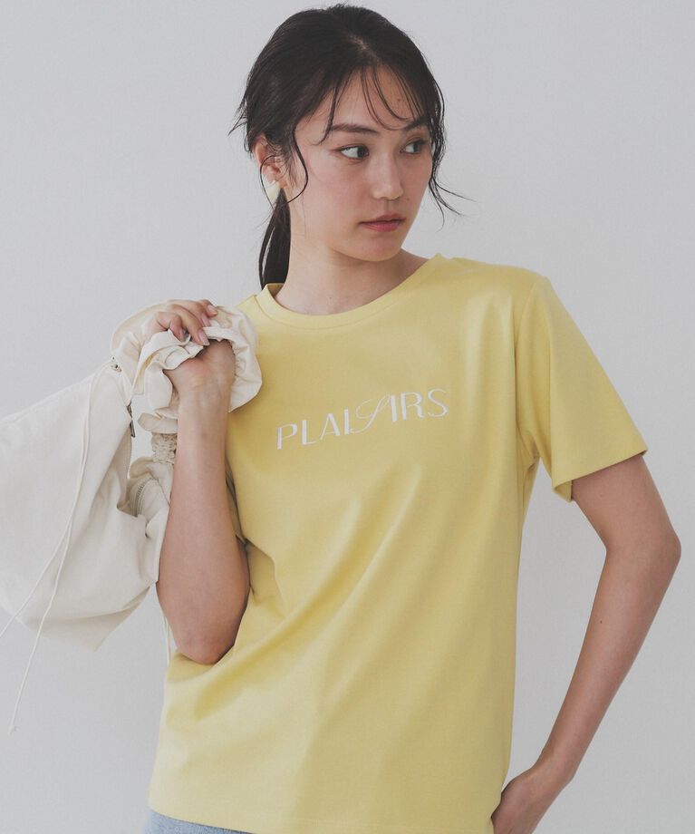 OPAQUE.CLIP「刺繍＆スパンコールロゴTシャツ【洗濯機洗い可】」|Tシャツ・カットソー|
