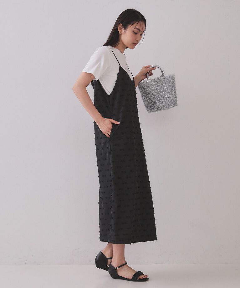 OPAQUE.CLIP「刺繍＆スパンコールロゴTシャツ【洗濯機洗い可】」|Tシャツ・カットソー|