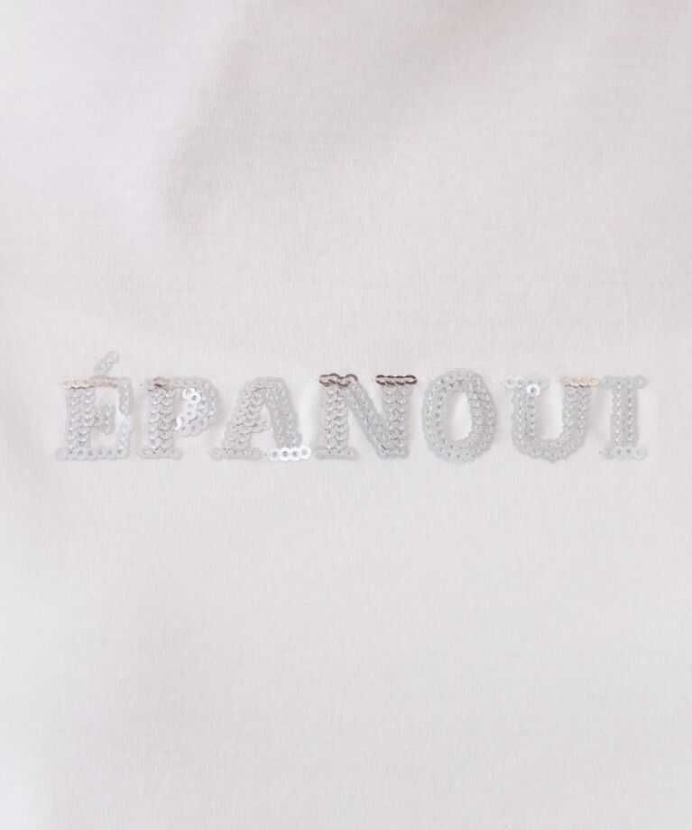 OPAQUE.CLIP「刺繍＆スパンコールロゴTシャツ【洗濯機洗い可】」|Tシャツ・カットソー|