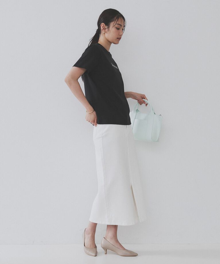 OPAQUE.CLIP「刺繍＆スパンコールロゴTシャツ【洗濯機洗い可】」|Tシャツ・カットソー|