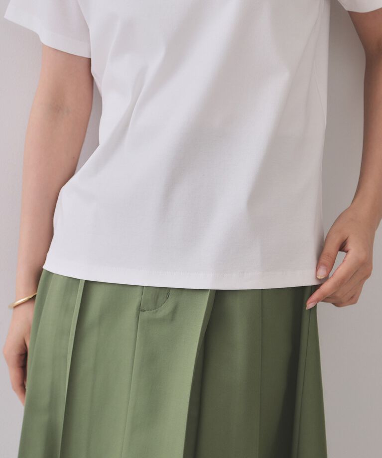 OPAQUE.CLIP「刺繍＆スパンコールロゴTシャツ【洗濯機洗い可】」|Tシャツ・カットソー|