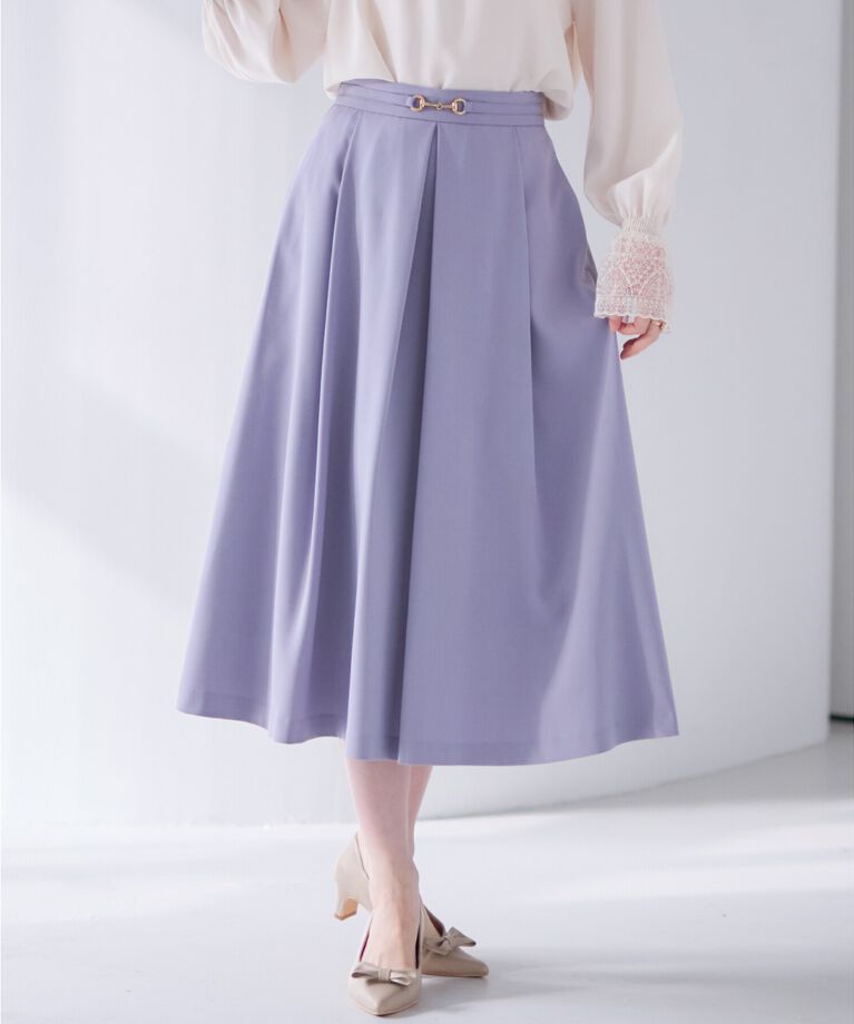 Couture broach「【きれいめ・美脚効果・通勤】ネオシャンブルビットスカート」|スカート|サックスブルー(09