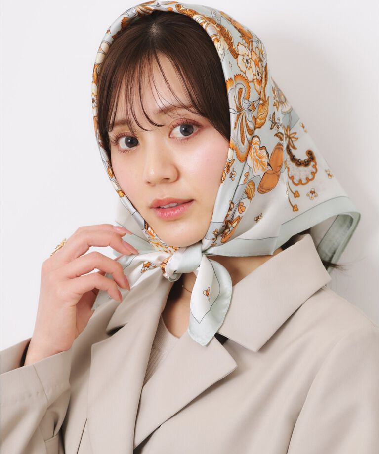 Couture broach「フラワー大判スカーフ」|バンダナ・スカーフ|