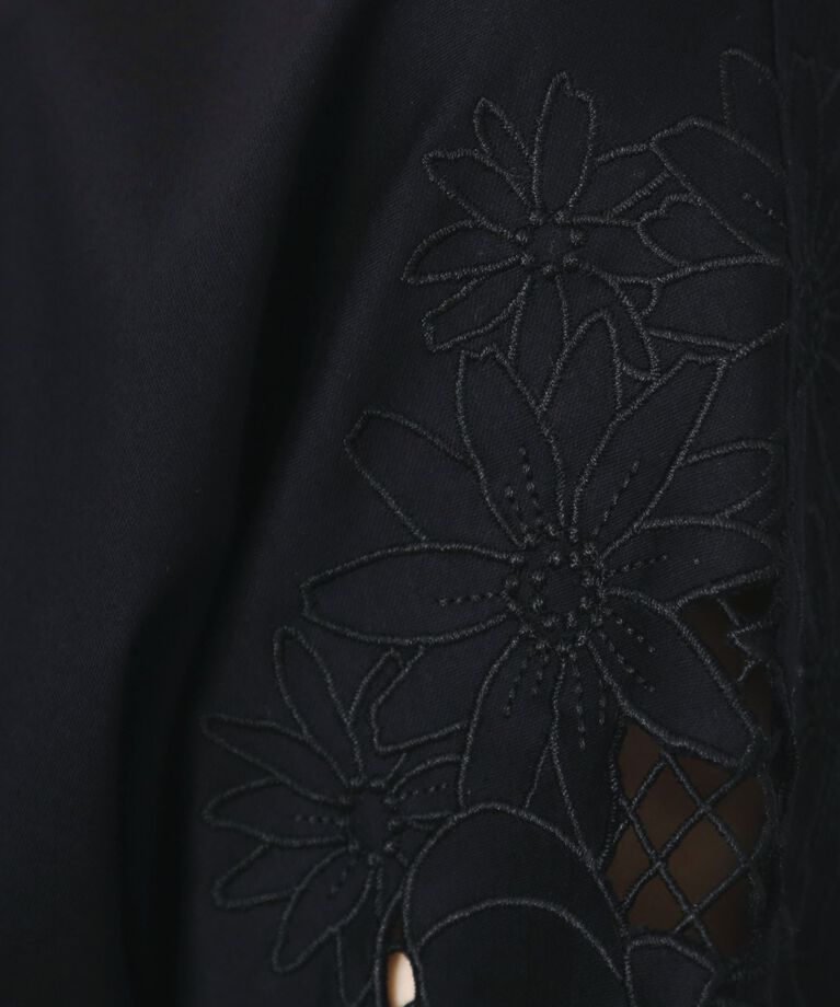Couture broach「【接触冷感・洗える・UV機能付き・二の腕カバー】デイジー＆リボン エンブロドルマントップス」|Tシャツ・カットソー|
