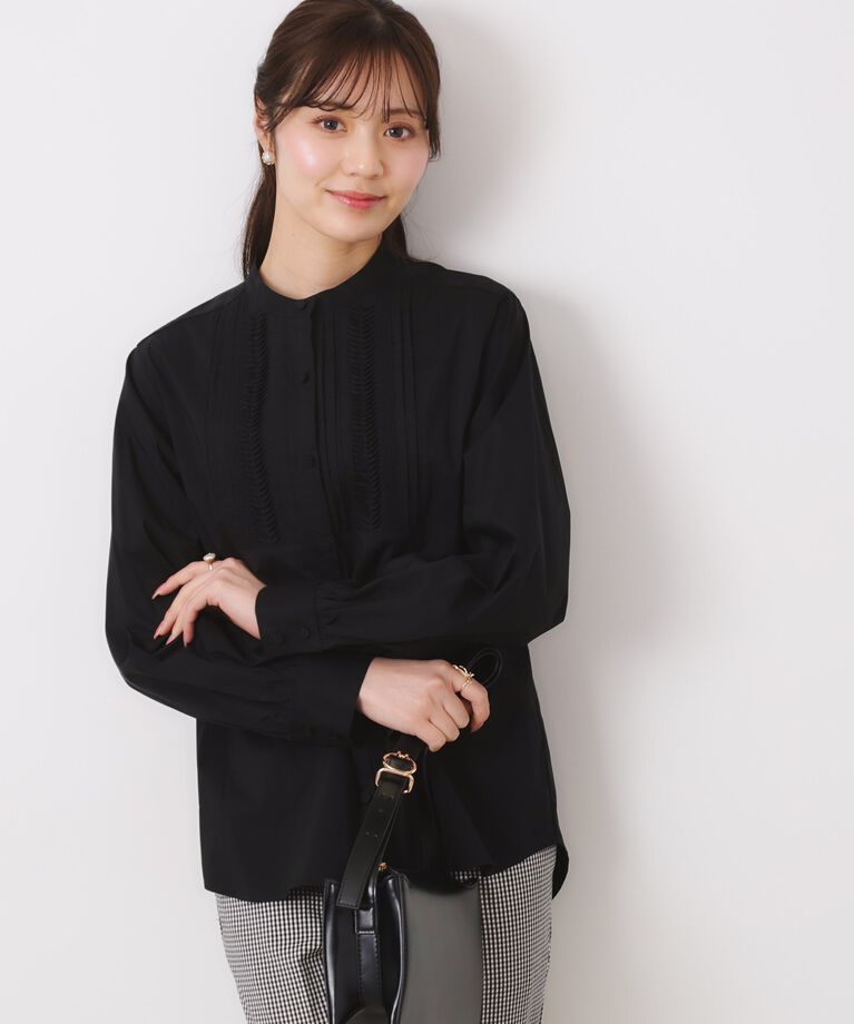 Couture broach「【きれいめ・通勤】ランダムタックレースシャツ」|シャツ・ブラウス|