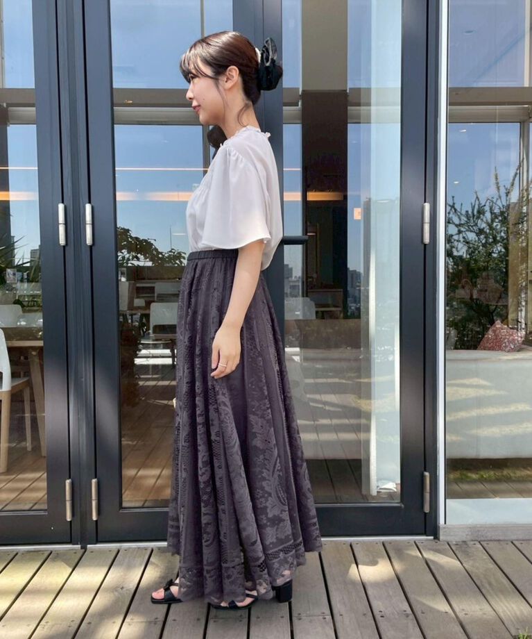 Couture broach「【二の腕カバー・通勤】シャーリングシアーブラウス」|シャツ・ブラウス|