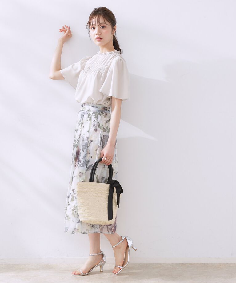 Couture broach「【二の腕カバー・通勤】シャーリングシアーブラウス」|シャツ・ブラウス|