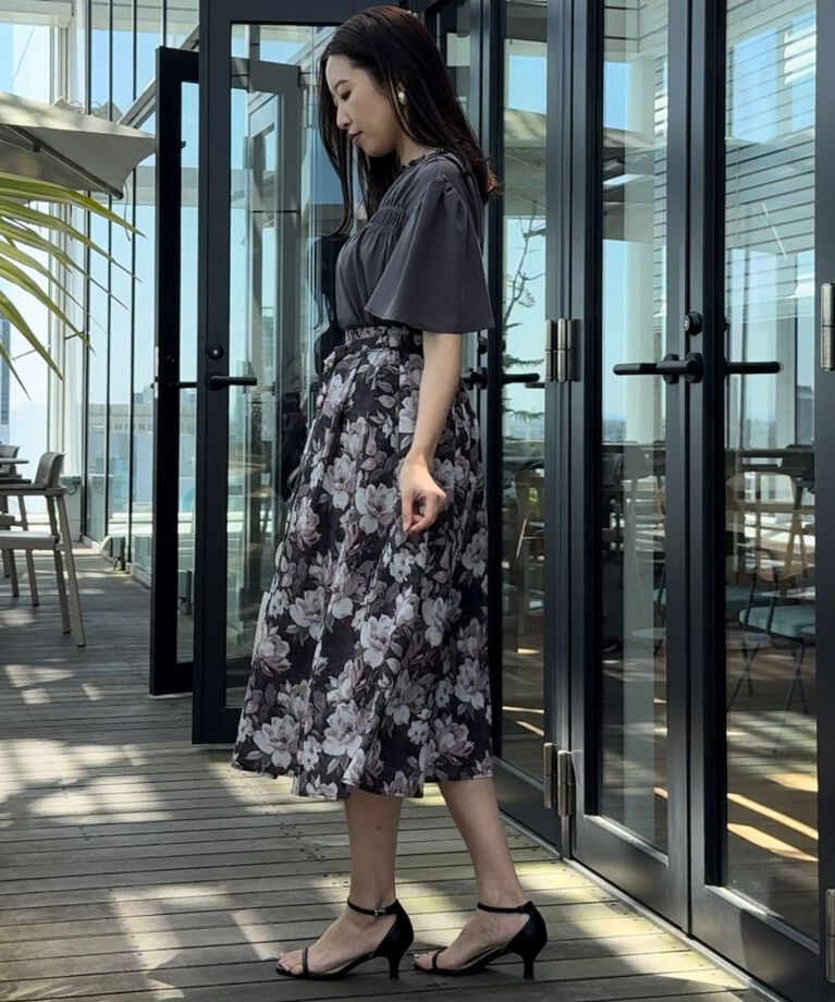 Couture broach「【二の腕カバー・通勤】シャーリングシアーブラウス」|シャツ・ブラウス|