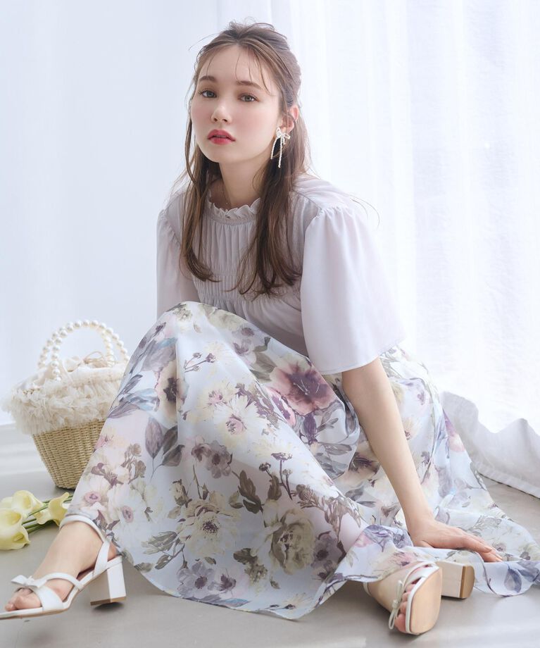 Couture broach「【二の腕カバー・通勤】シャーリングシアーブラウス」|シャツ・ブラウス|