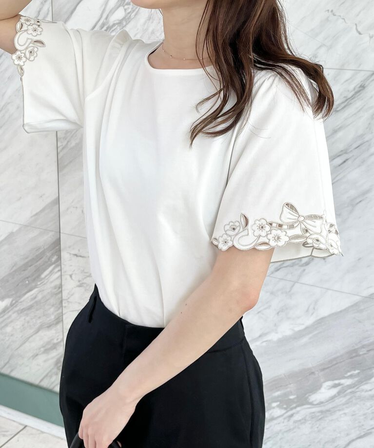 Couture broach「【接触冷感・UVカット】袖エンブロサイロコンパクト」|Tシャツ・カットソー|