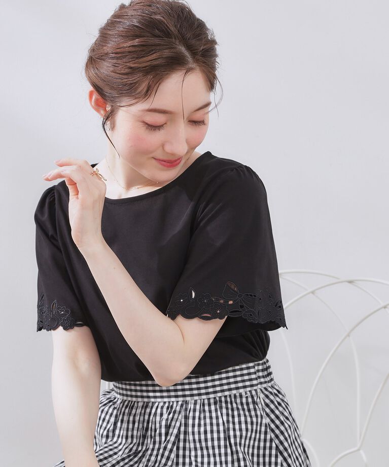 Couture broach「【接触冷感・UVカット】袖エンブロサイロコンパクト」|Tシャツ・カットソー|