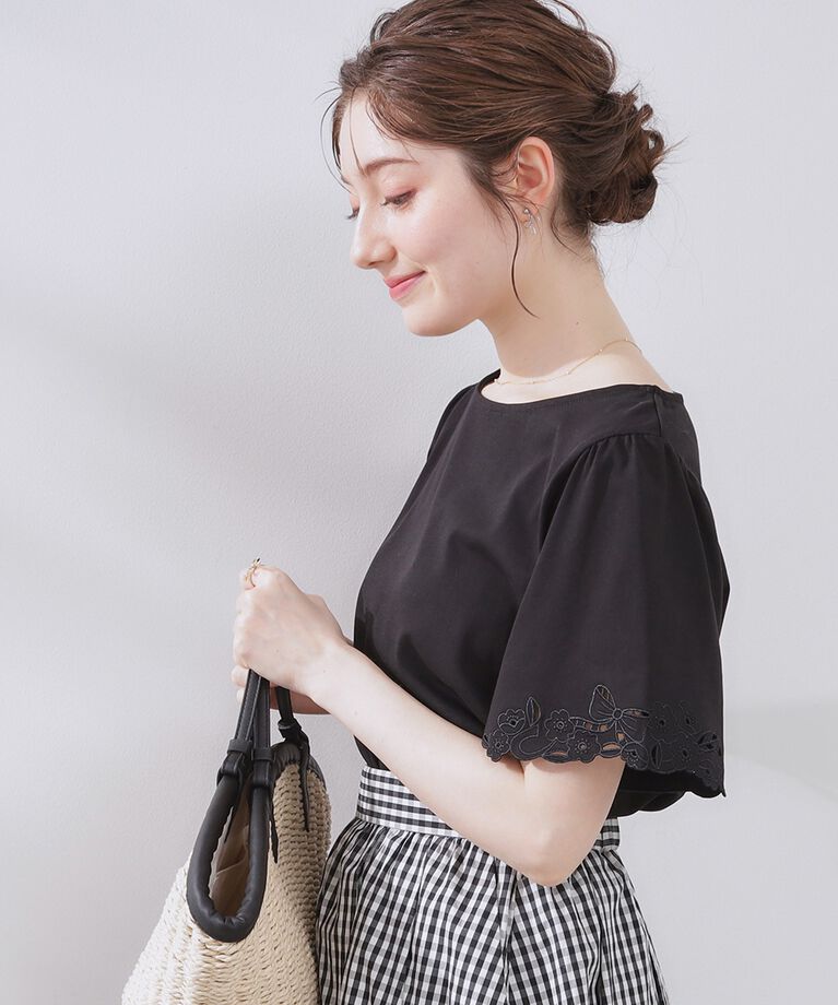Couture broach「【接触冷感・UVカット】袖エンブロサイロコンパクト」|Tシャツ・カットソー|