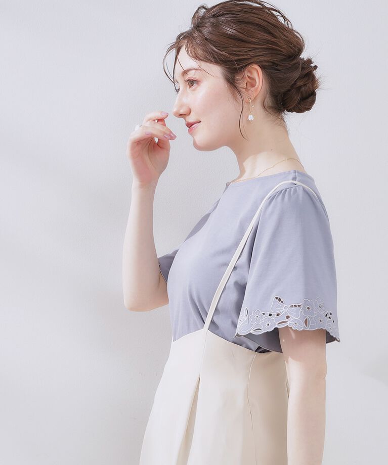 Couture broach「【接触冷感・UVカット】袖エンブロサイロコンパクト」|Tシャツ・カットソー|