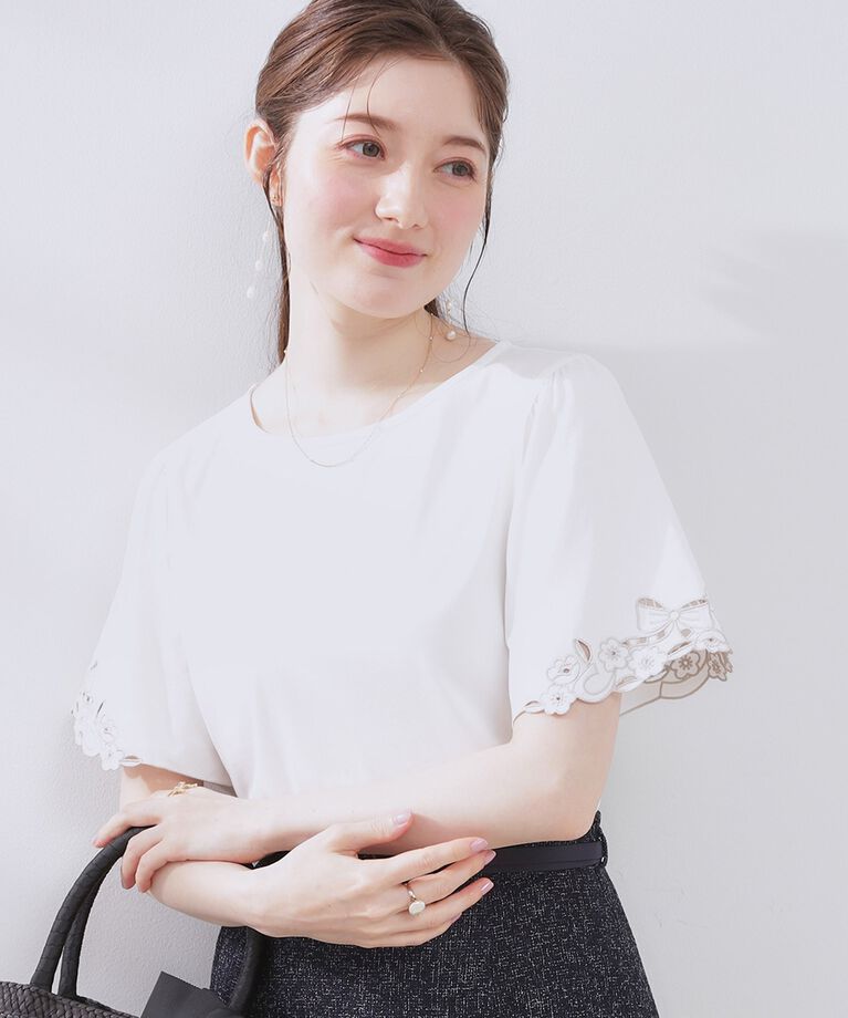 Couture broach「【接触冷感・UVカット】袖エンブロサイロコンパクト」|Tシャツ・カットソー|
